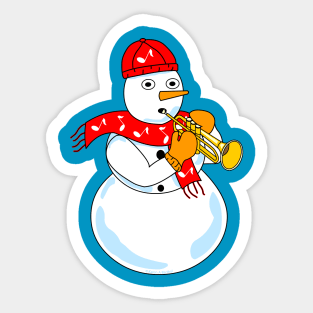 Trumpet Snowman Sticker